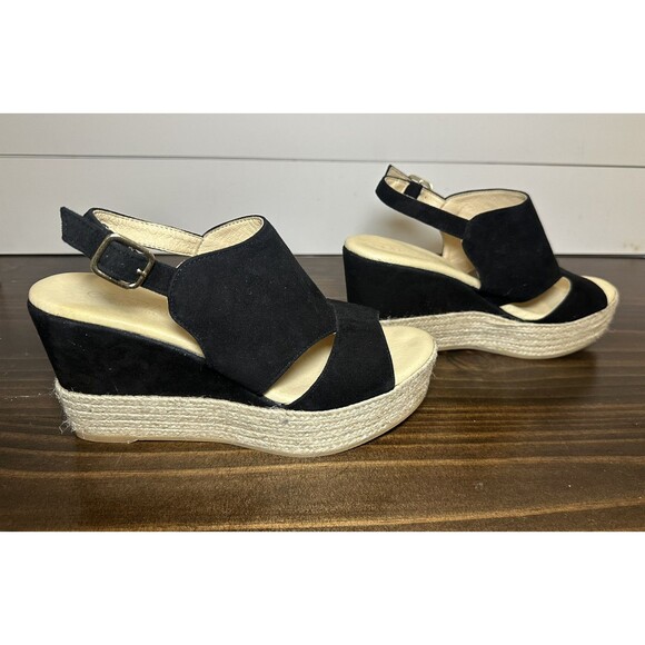 Cordani Calzature Elenor Suede Espadrille Wedge Platform Black Sandal US 8 EU 39 - Picture 4 of 10
